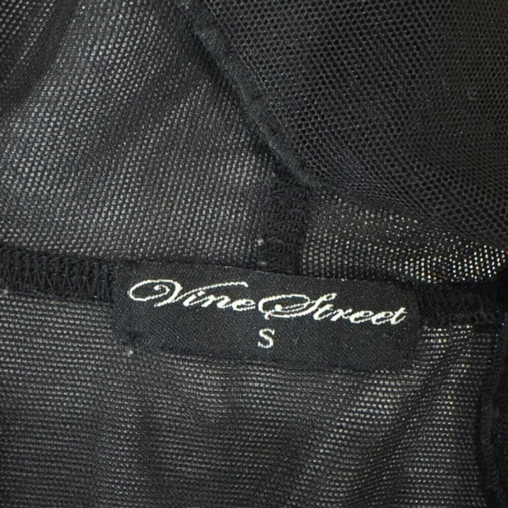 Vine Street Sheer Mesh Zip Hoodie Black Goth Y2K Cyber Fairy Grunge Size S - Picture 6 of 11